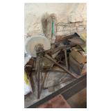 Antique grinding wheel, sit and pedal to grind