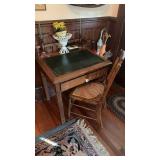 Antique station desk with one drawer, added legs,