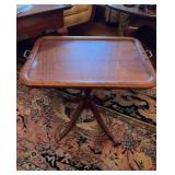 Small side table, with a glass serving tray with