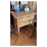 antique two drawer nightstand, side table,