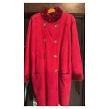 Vintage Yves  Saint Laurent, red suede coat,