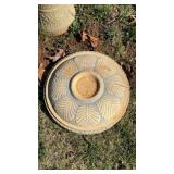 Vintage molded, ceramic birdbath, with flowers