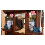 Pair of Chinese decorated ceramic vases, with two