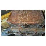 Antique alligator skin, suitcase, with the