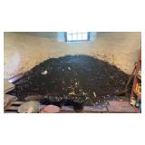 Large pile of coal, with three vintage coal
