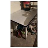 Vintage 1940s enamel metal top table, small
