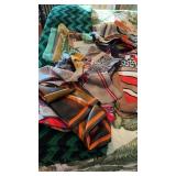 Large collection of scarves, mostly silk some