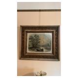 Large antique framed chromolithographed, print of