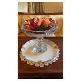 Large cut crystal compote filled with Christmas