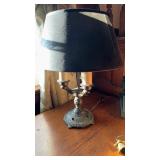 Antique cast-iron desk lamp, with three lights,