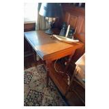 Antique square side table, with turned legs, no