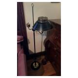 Vintage floor lamp, with a painted tin and brass