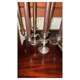 Pair of sterling silver weighted triple light