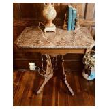 Antique Victorian marble top side table,