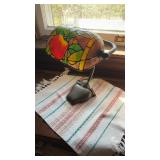 Stained glass, apple table, lamp, metal apple