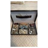 Black jewelry box with the jewelry, beautiful,