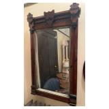Antique wall mirror, with a gold border, original