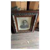 Antique Oak and Silver gesso wall frame, with a