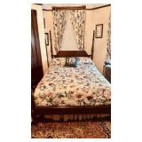 Full-size 4 post bed, looks to be cherry or