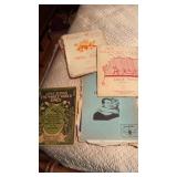 Stack of vintage sheet music, vintage book of