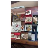 Collection of costume, jewelry, 13 total boxes