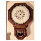 Large antique regulator, wall clock, currently