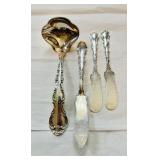 4 sterling silver 925 serving pieces by Gorham ,