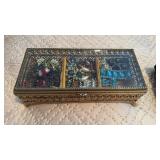 Glass top jewelry box, with the jewelry, vintage