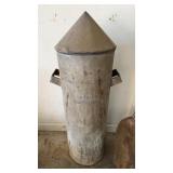 Large galvanized metal storage container with two