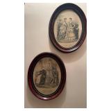 2 oval framed fashion prints from Paris, ladies
