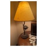 Metal birds, nest table, lamp, with the shade,