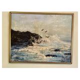 MCM original Oil Painting on canvas, seaside