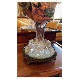 Antique mirror plateau stand 10 inches in