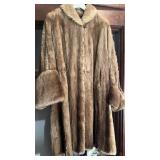 Light brown ladies, fur coat, full length, label