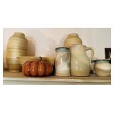 Kitchen group lot, three pieces, pottery, two