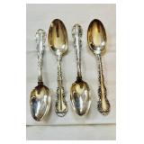 4 sterling silver 925 teaspoons , by Gorham , in