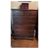 Vintage mahogany, seven drawer, tall, dresser,