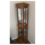 Mirror back curio cabinet  showcase w two doors
