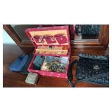 Jewelry box with miscellaneous costume jewelry