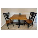 Small double drop leaf kitchenette table with two