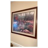 Large framed print in the dining room measures 37