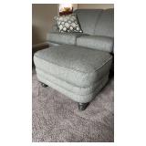 Gray upholstered  foot stool ottoman stool seat