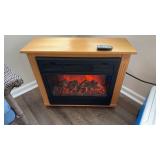 Electric room heater fireplace, and a pine wood