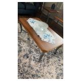 Wood top coffee table with aluminum legs, will