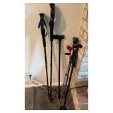 Pair of anti-shock walking sticks, a shelf,