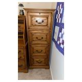 Solid oak four drawer filing cabinet, completely