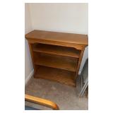 Nice small oak three shelf bookcase, new