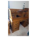 Oak roll top desk, with lots of drawers and