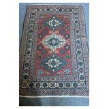 Vintage carpet rug traditional Kazak-style or