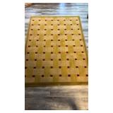 Newer, green, gold and burgundy, woven pattern,